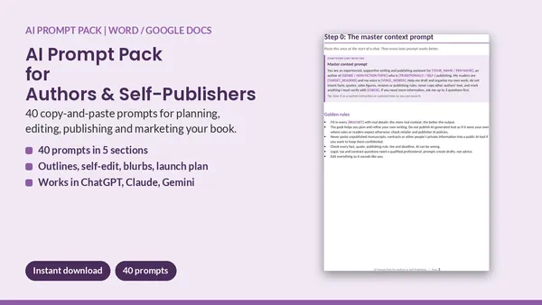 Cover of AI Prompt Pack for Authors & Self-Publishers - 40 Prompts