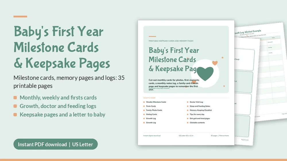 Cover of Baby's First Year Milestone Cards & Keepsake Pages