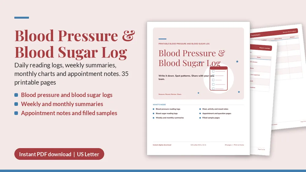 Cover of Blood Pressure & Blood Sugar Log