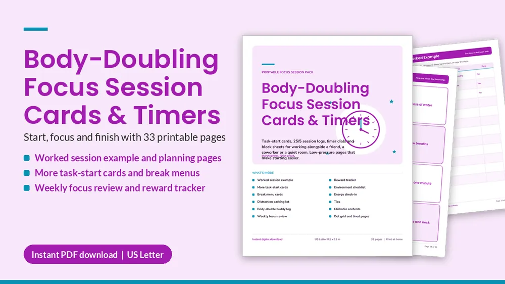 Cover of Body-Doubling Focus Session Pack