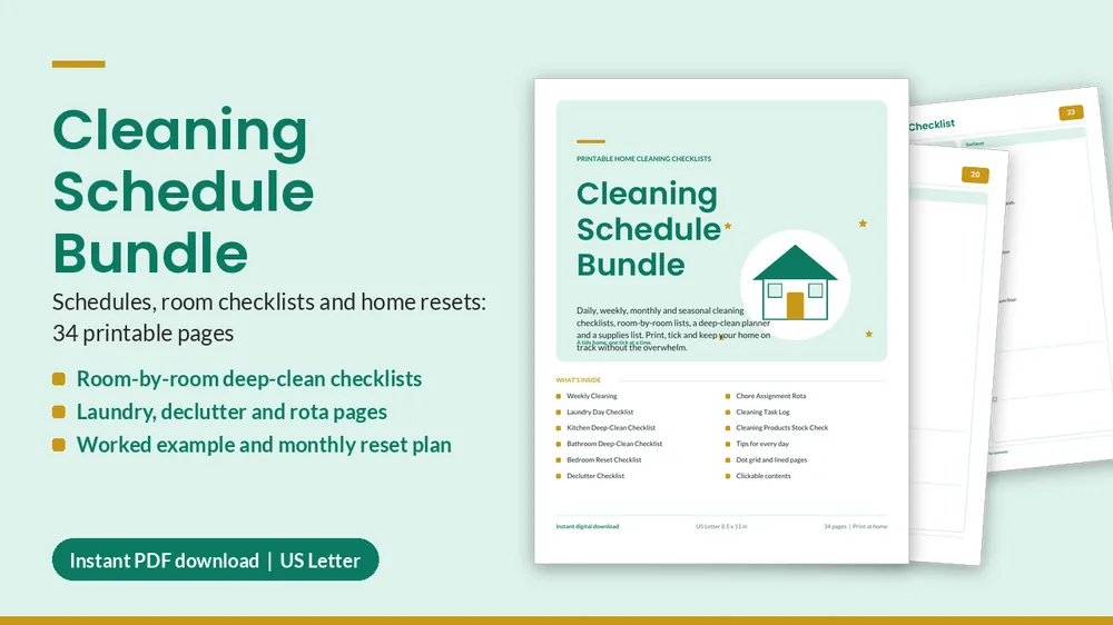 Cover of Cleaning Schedule Printable Bundle