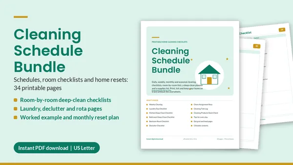 Cover of Cleaning Schedule Printable Bundle