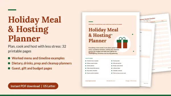 Cover of Holiday Meal & Hosting Planner