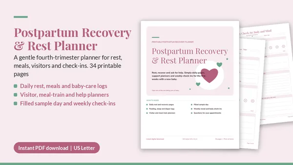 Cover of Postpartum Recovery & Rest Planner