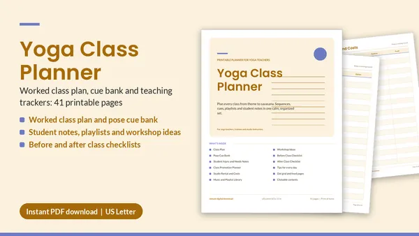 Cover of Yoga Class Planner